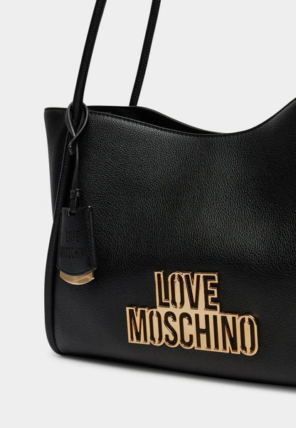 LOVE MOSCHINO - Borsa A Spalla Lettering Nero