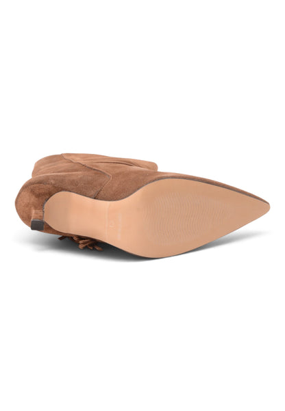 DIVINE FOLLIE - Stivaletto Con Frange e Tacco Stiletto Tabacco