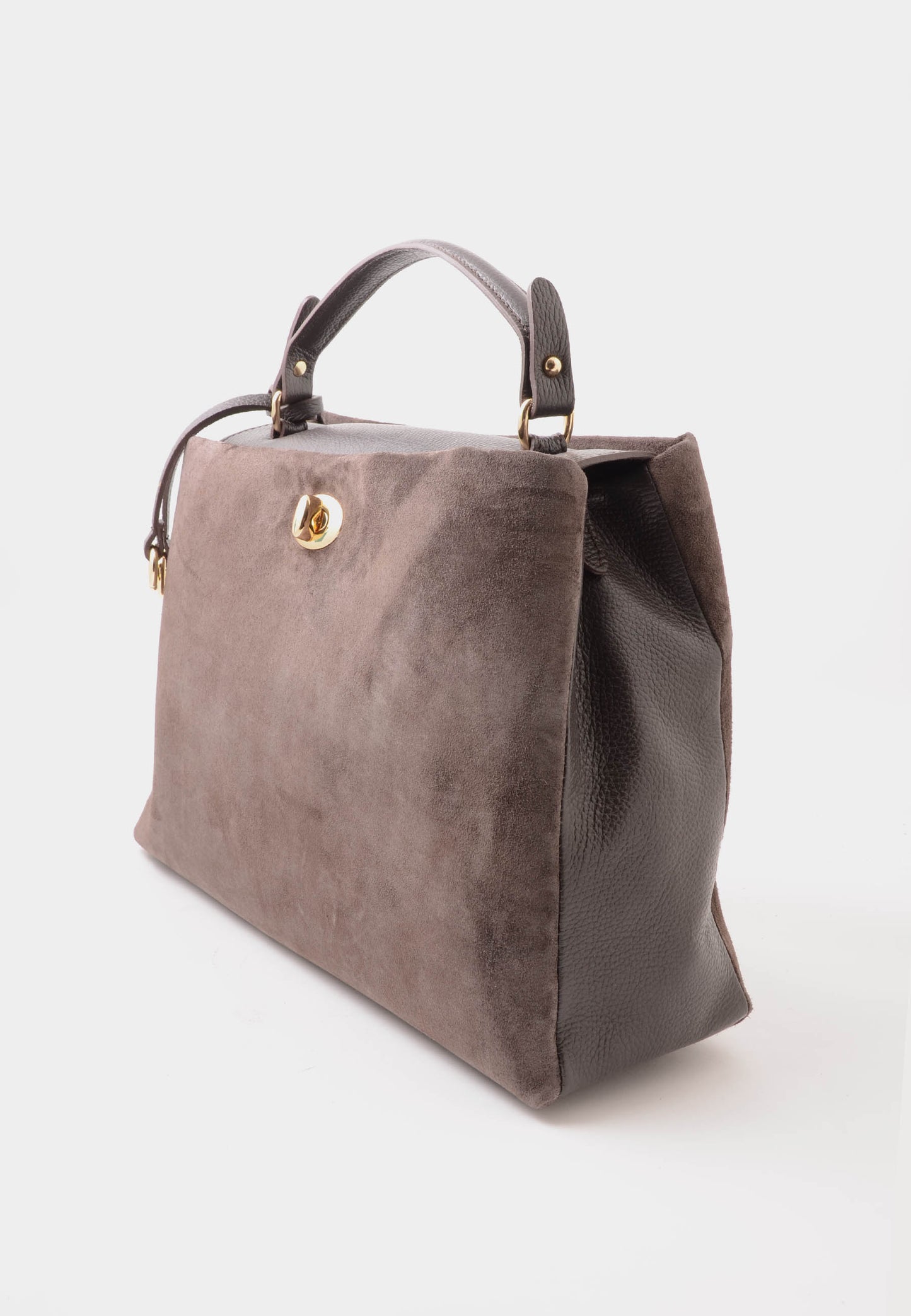 NUNZIA - Borsa A Mano Camoscio Taupe