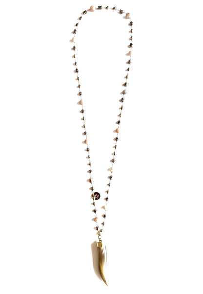 LARA11 - Collana Lunga Corno SAVAGE BROWN
