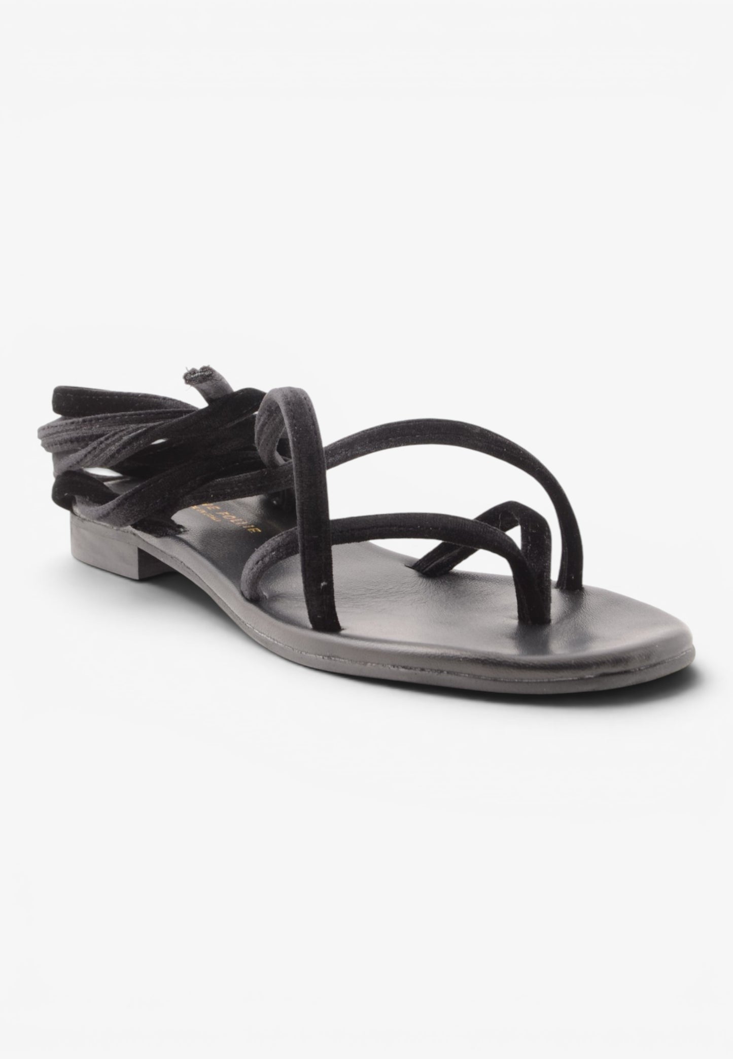 DIVINE FOLLIE - Sandalo Basso Alla Schiava In Velluto Nero