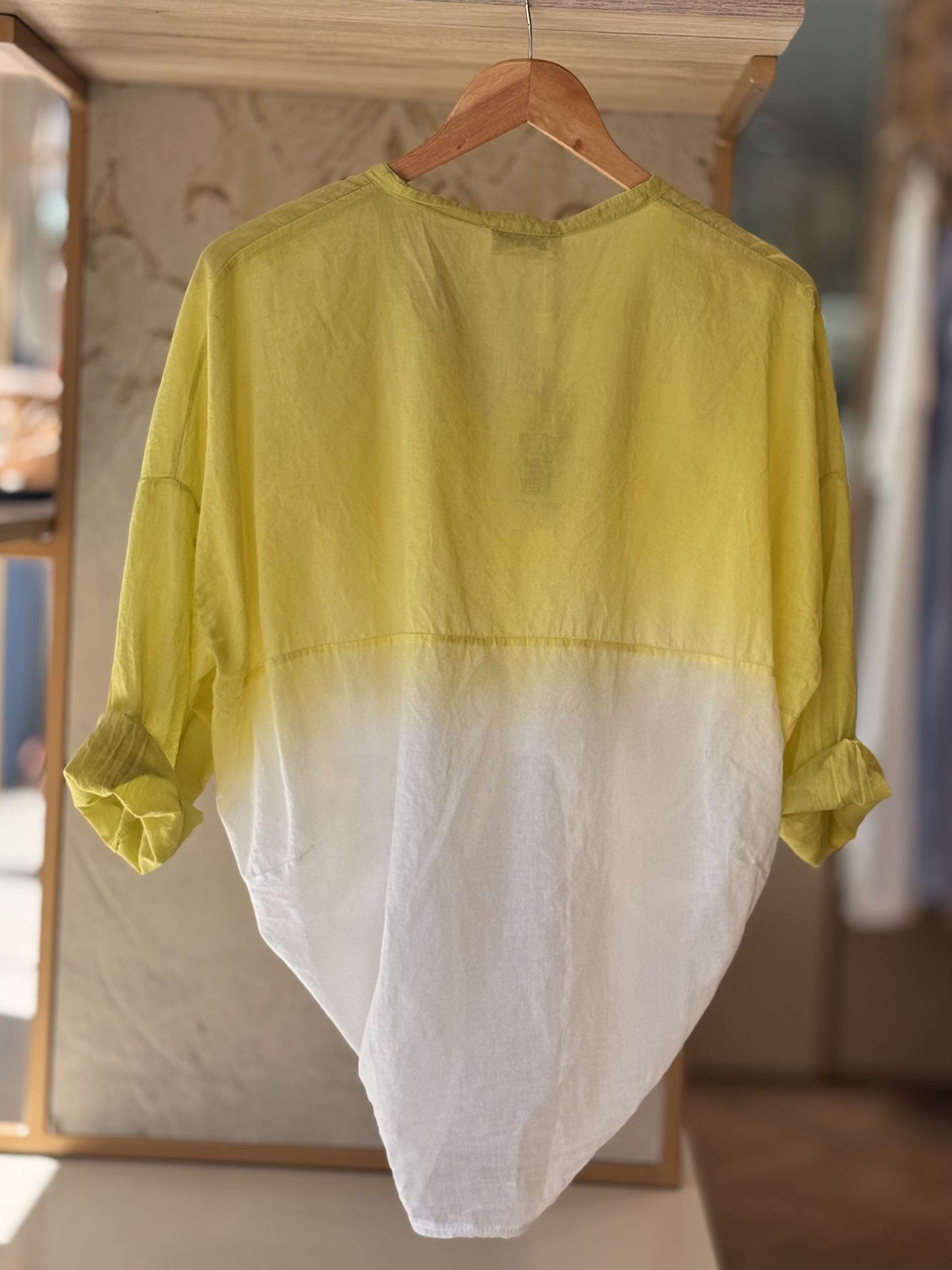 MOTEL - Camicia Dègradè Panna/Lime