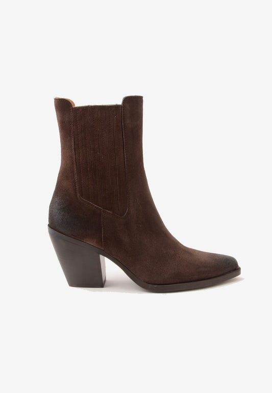 DIVINE FOLLIE - Stivaletto Texano Velour Moro