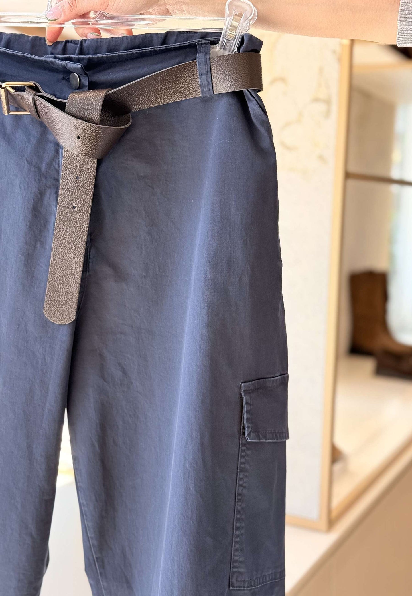 SUSY STAR CURVY - Pantalone Cargo Blu