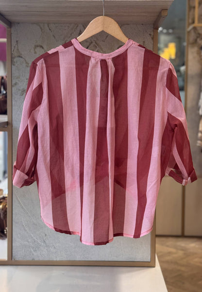 MOTEL - Camicia A Righe Rosa
