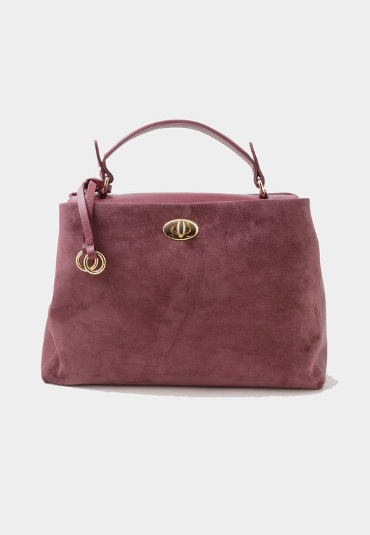 NUNZIA - Borsa A Mano Camoscio Rosa