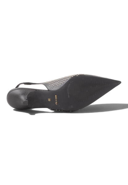 DIVINE FOLLIE - Slingback con Micro-Borchie e Tacco Kitten Nero