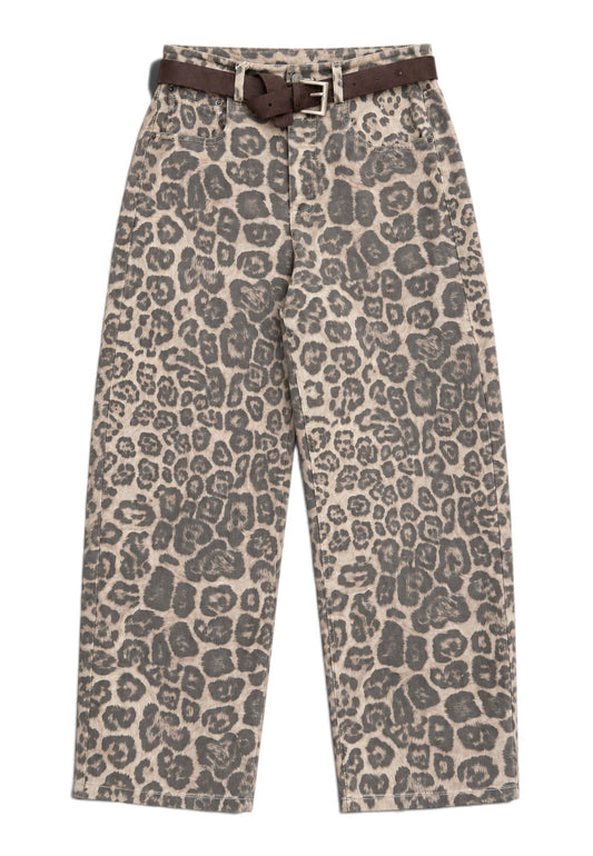 MOTEL - Pantalone Barrel Leopardato