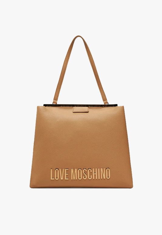 LOVE MOSCHINO - Borsa A Spalla Lettering Grande Sabbia