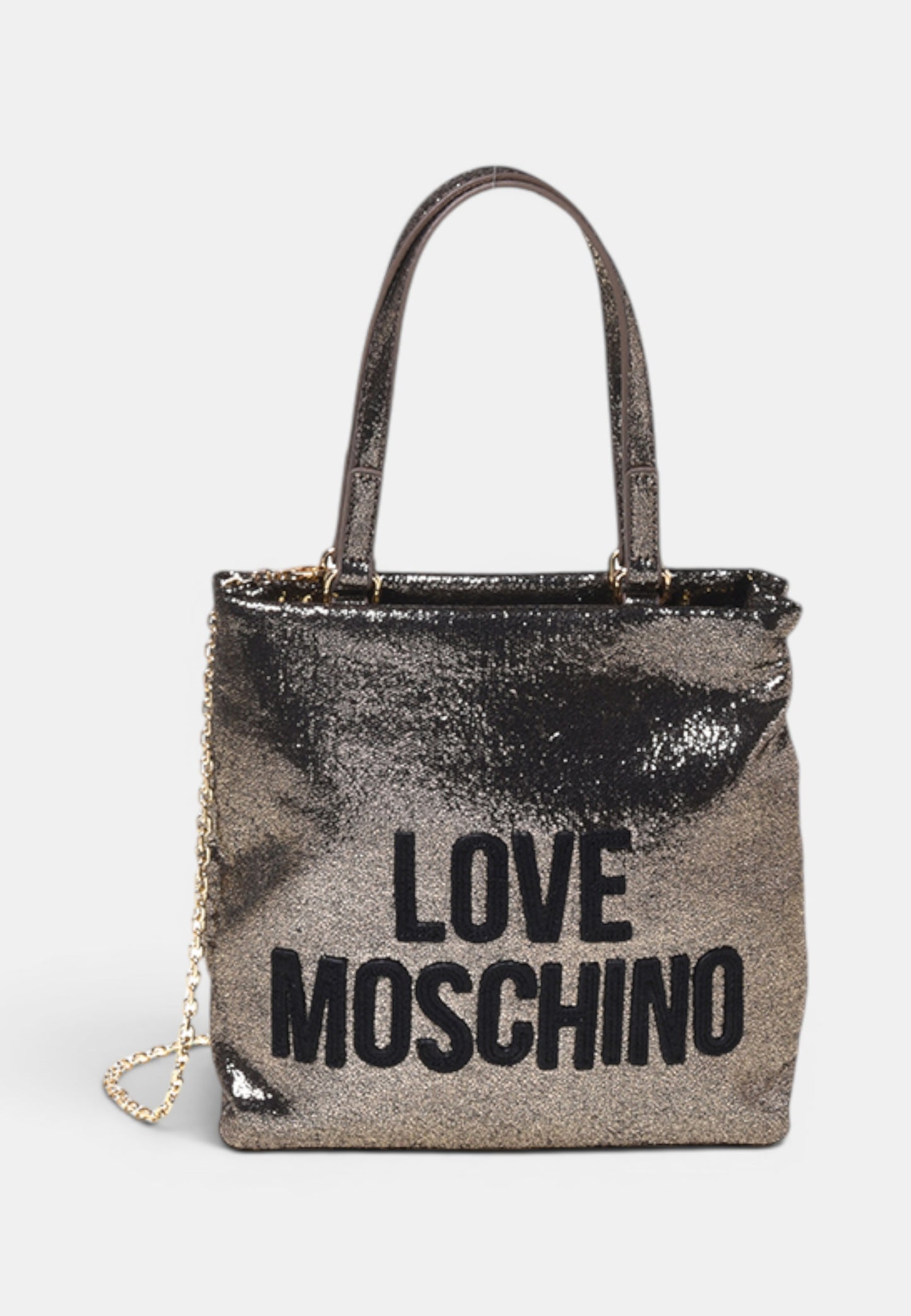 LOVE MOSCHINO - Borsetta Laminata Platino