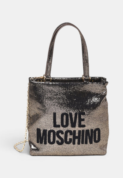 LOVE MOSCHINO - Borsetta Laminata Platino