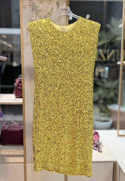 MOTEL - Abito Paillettes Lime