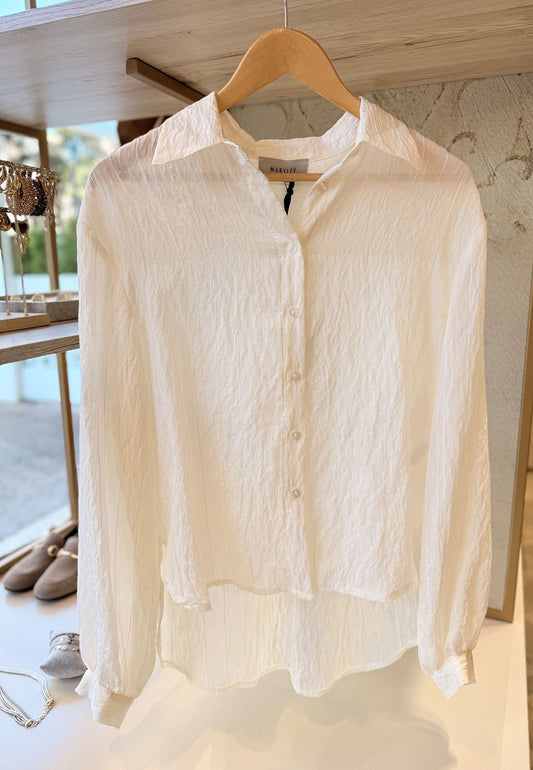 MARYLEY - Camicia Stropicciata Avorio