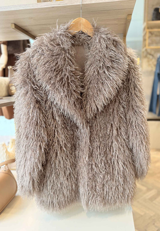 ALEX & MAX - Giacca Over In Ecopelliccia Taupe