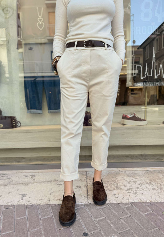 MOTEL - Pantalone Carrot Fit Panna