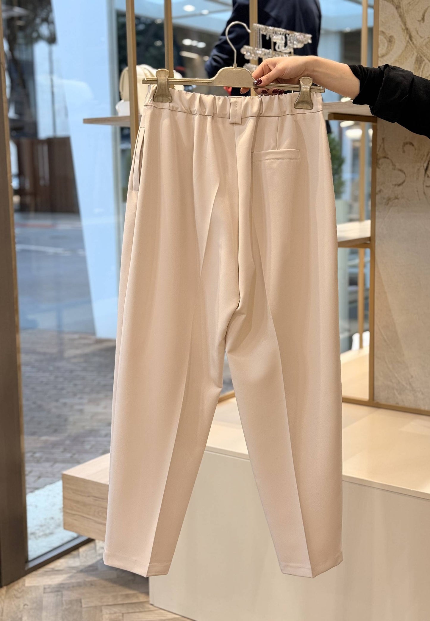 MARYLEY - Pantalone Barrel Fluido Rosa Chiaro