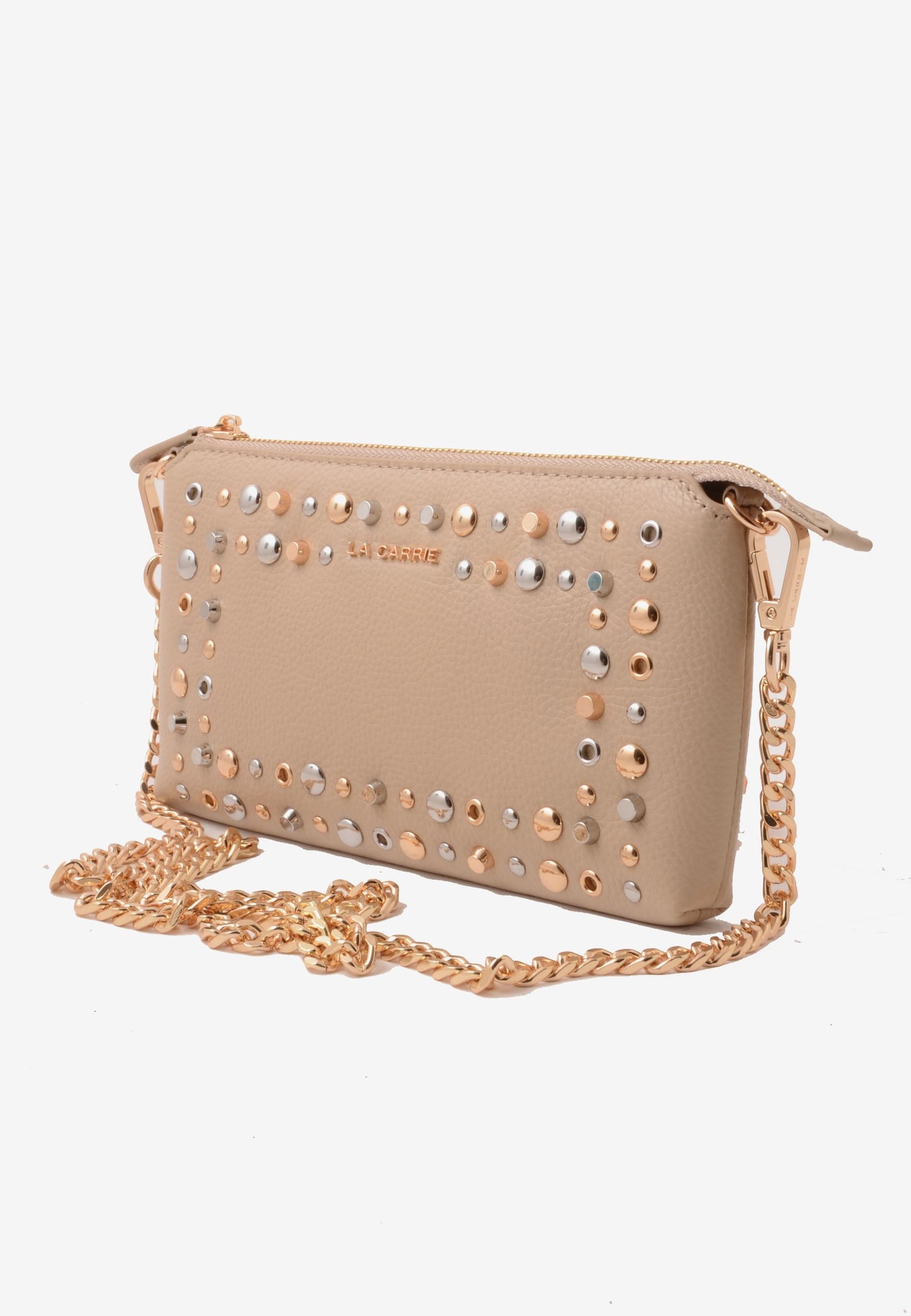 LA CARRIE - Pochette Portafoglio Explosion Vera Pelle Sand