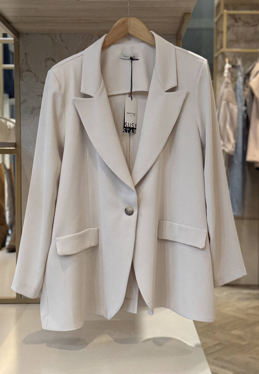 SUSY STAR CURVY - Giacca Monopetto Fluida Burro