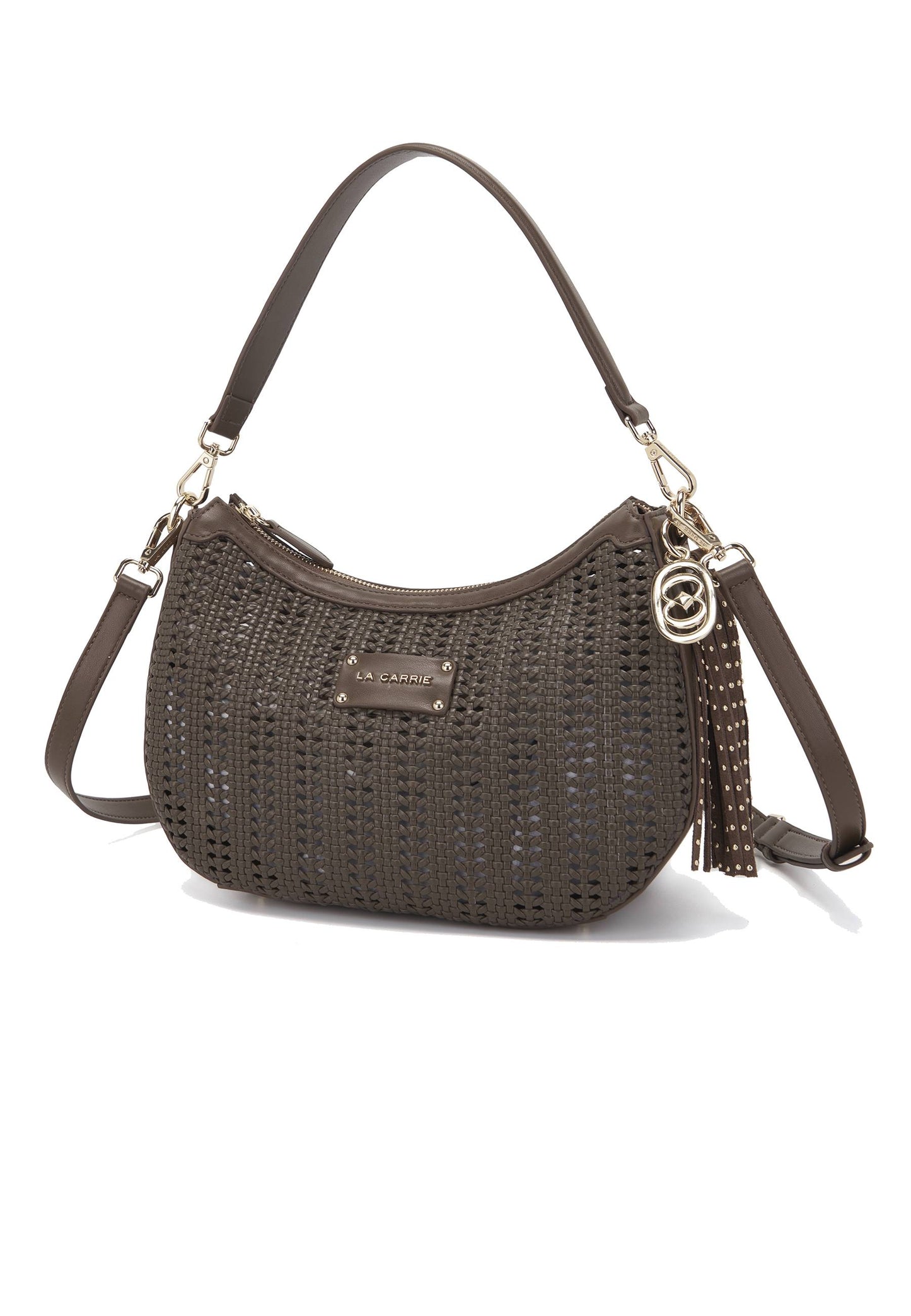 LA CARRIE - Borsa Hobo Intrecciata Marrone