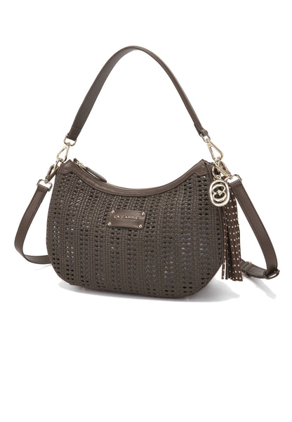 LA CARRIE - Borsa Hobo Intrecciata Marrone
