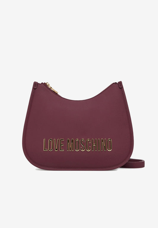 LOVE MOSCHINO - Borsa A Spalla Lettering Soft Touch Vino