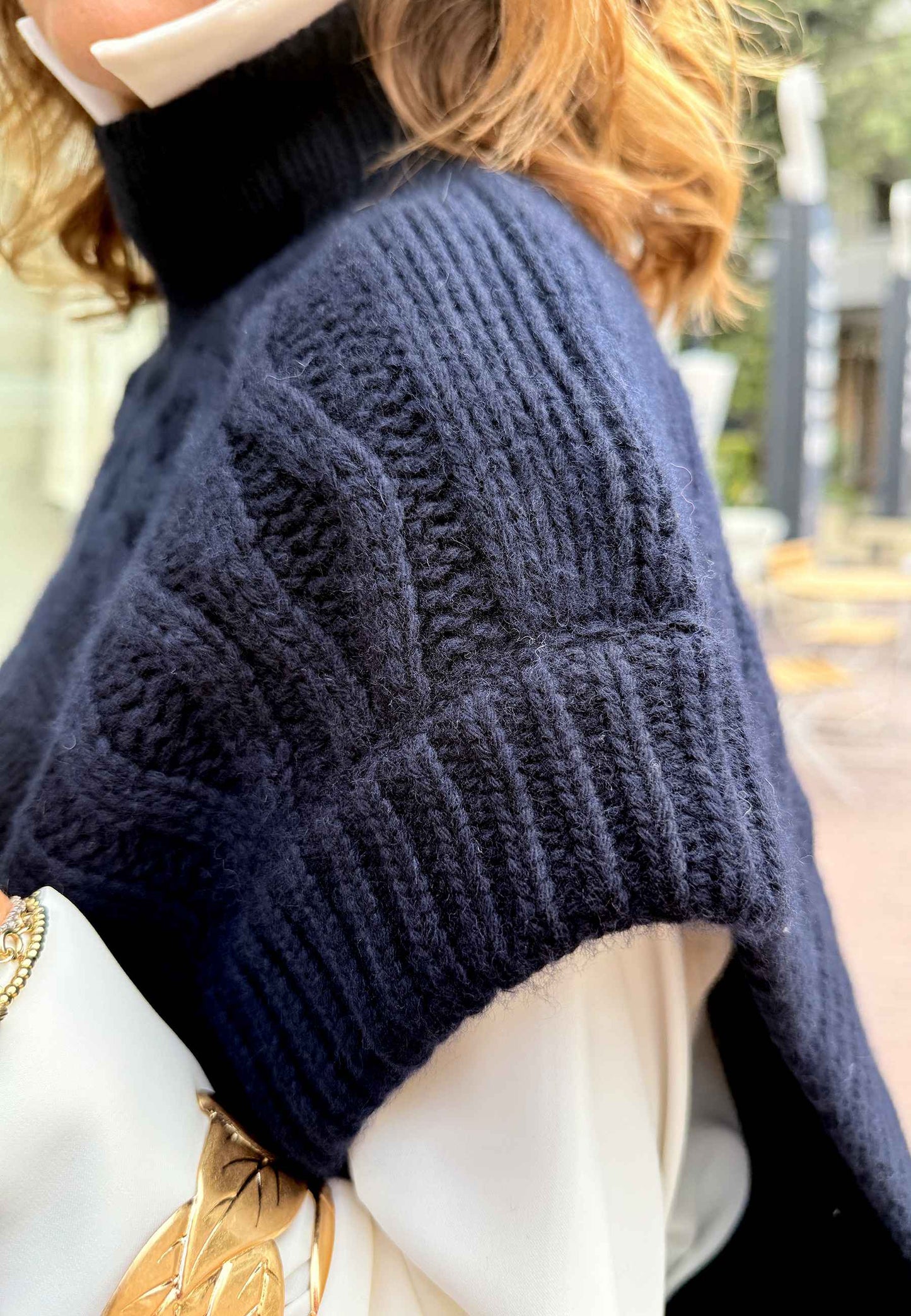MOTEL - Gilet In Maglia Blu Navy