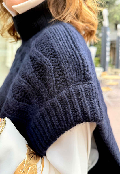 MOTEL - Gilet In Maglia Blu Navy