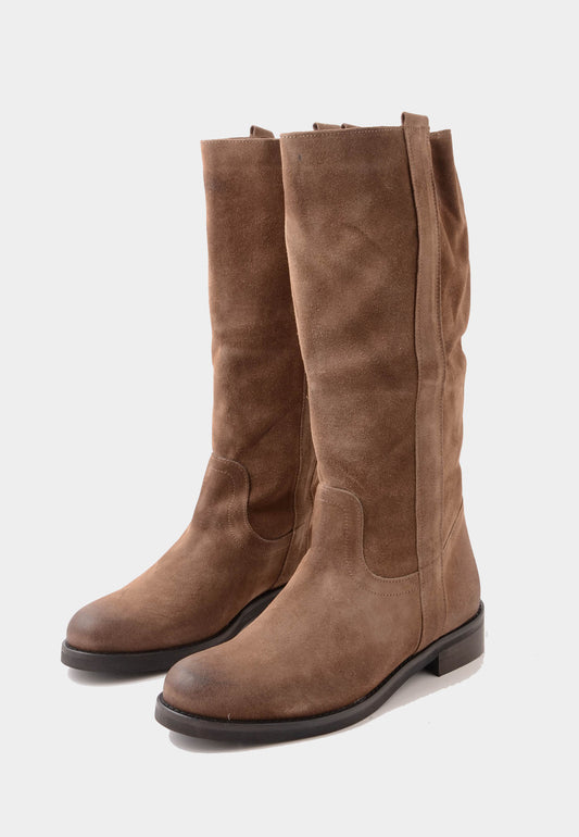 DIVINE FOLLIE - Taupe Suede Boot